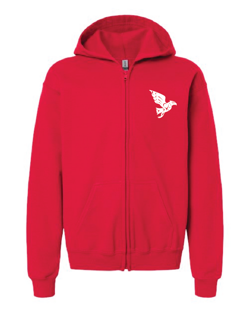 Hudson Hawks Red Zip Hoody - YOUTH