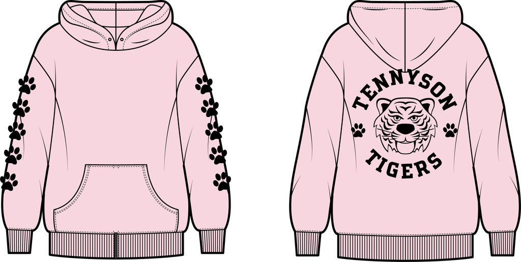 ADULT Tennyson Tiger - Pink Hoody