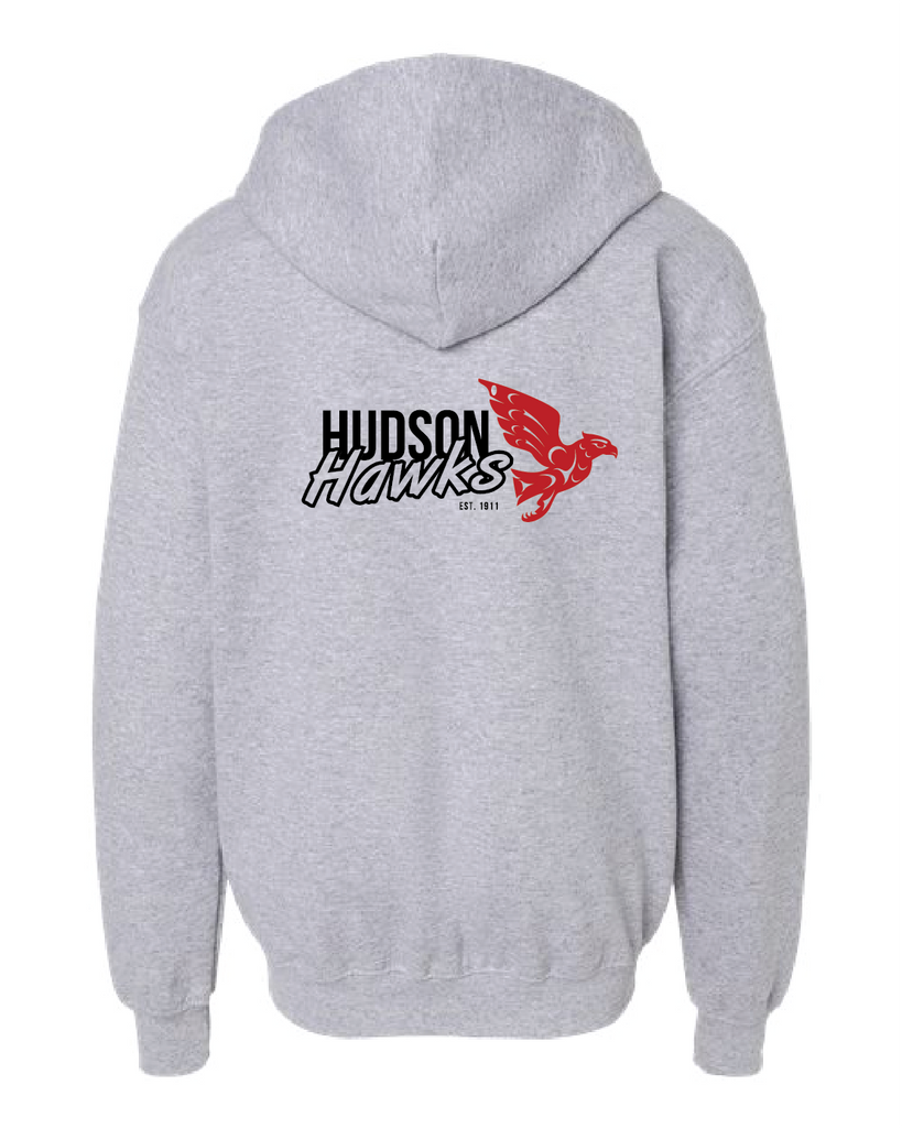 Hudson Hawks Grey Zip Hoody - YOUTH