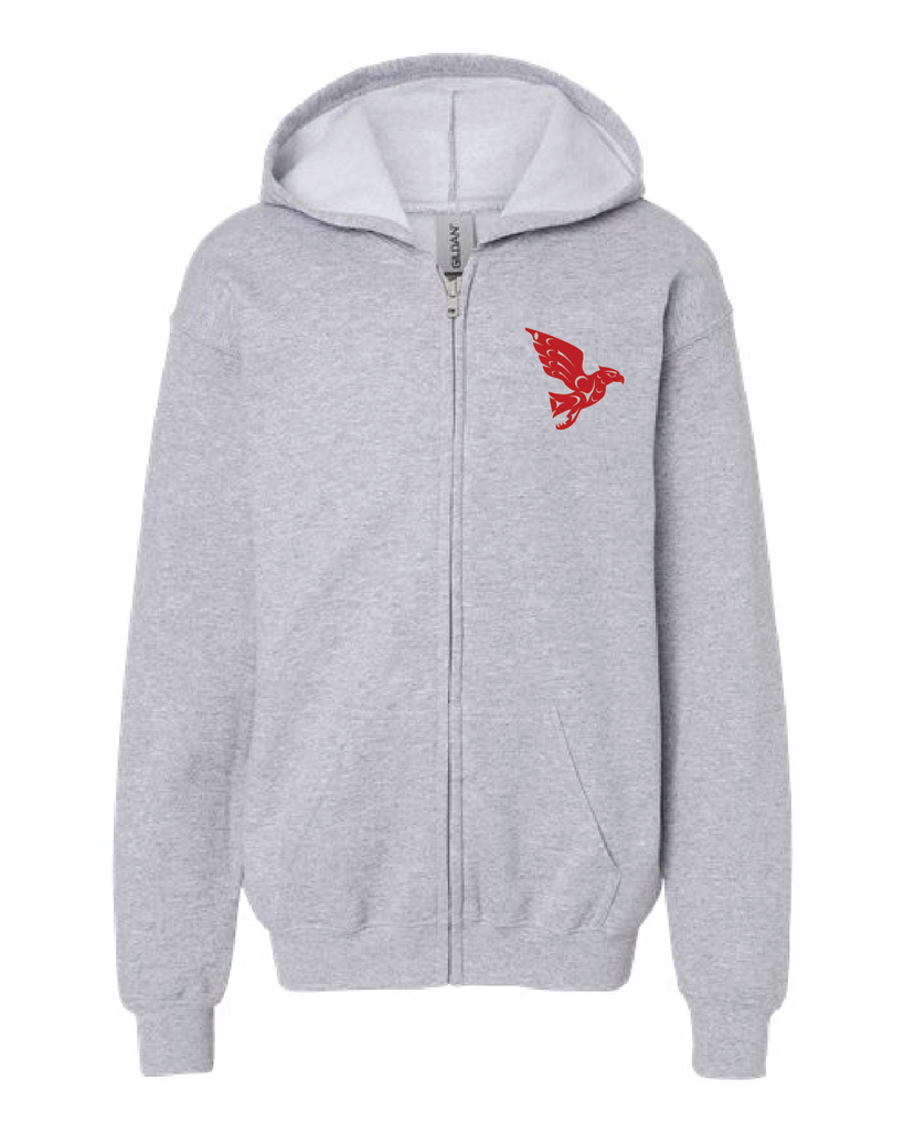 Hudson Hawks Grey Zip Hoody - YOUTH