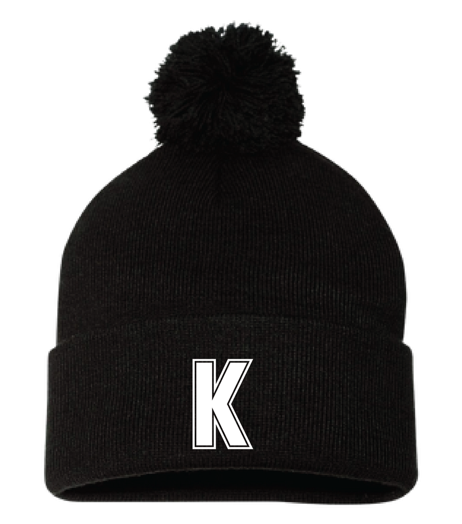 Kerrisdale 'K' Pom Pom Beanie - YOUTH & ADULT ONE SIZE