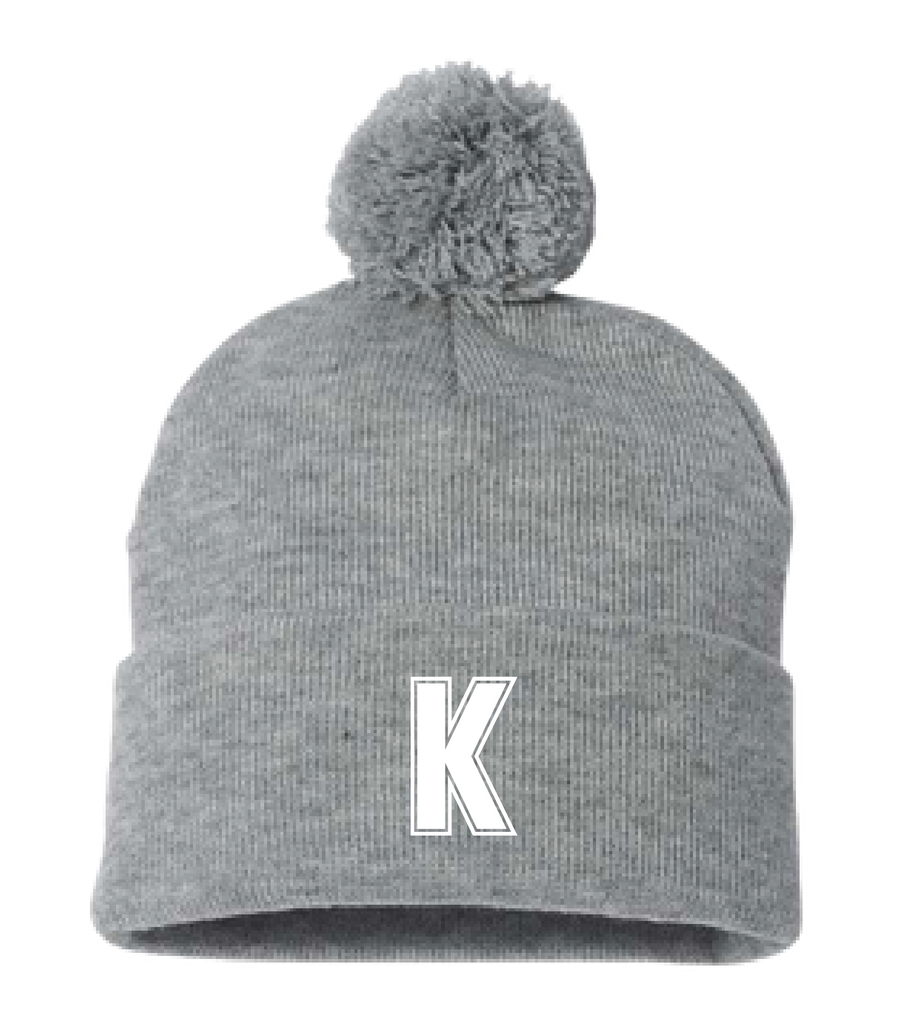 Kerrisdale 'K' Pom Pom Beanie - YOUTH & ADULT ONE SIZE